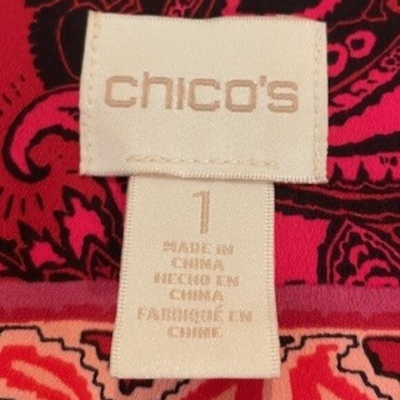 Chico’s Red and Black Tunic Top – Size 1 - Picture 5 of 9